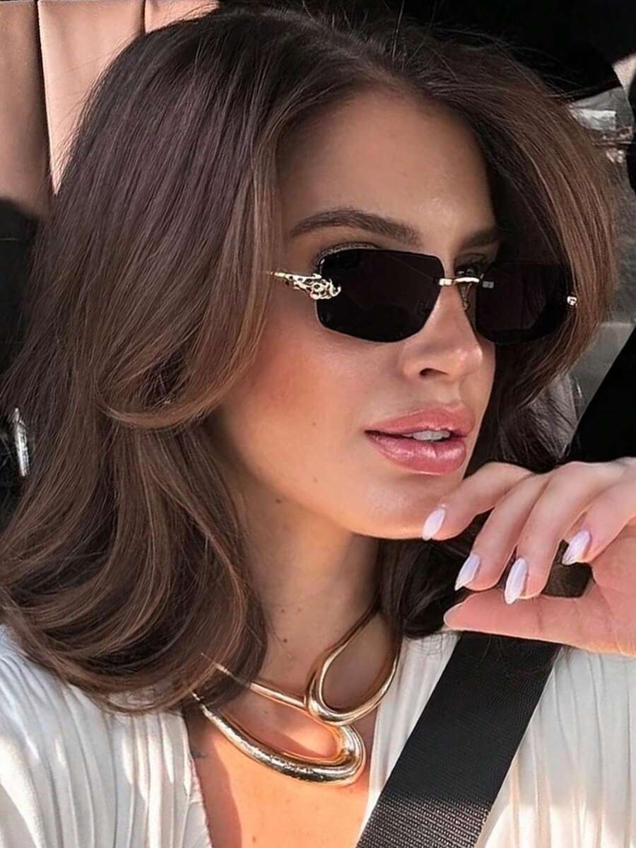 SHEIN نظارة نسائية بإطار صغير متعدد الأضلاع