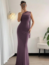 SHEIN Firerie فستان ماكسي ضيق برقبة غير متماثلة