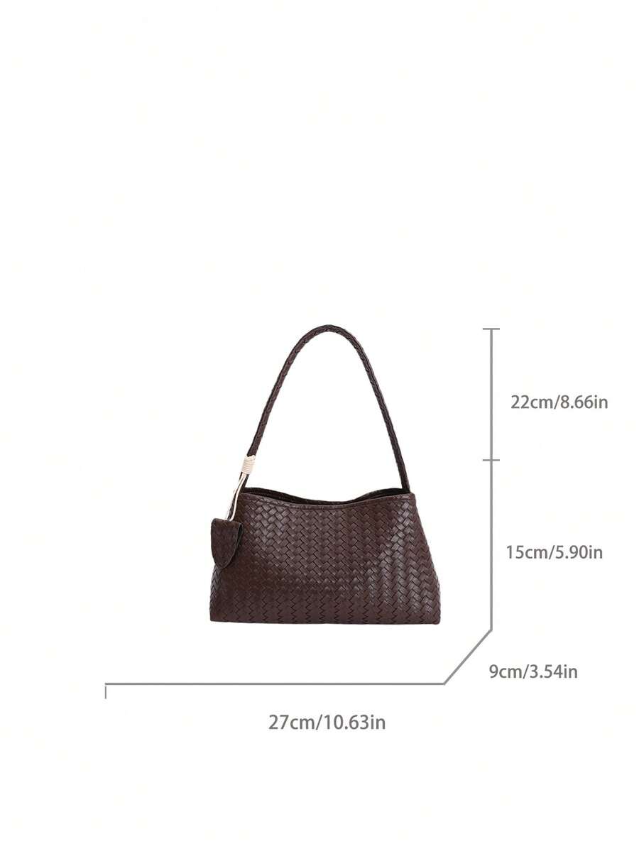 SHEIN حقيبة كتف منسوجة من جلد البولي يوريثان