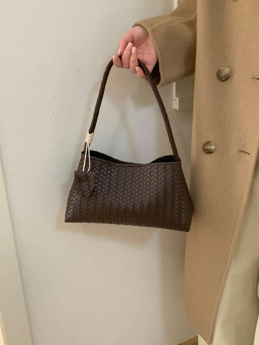 SHEIN حقيبة كتف منسوجة من جلد البولي يوريثان