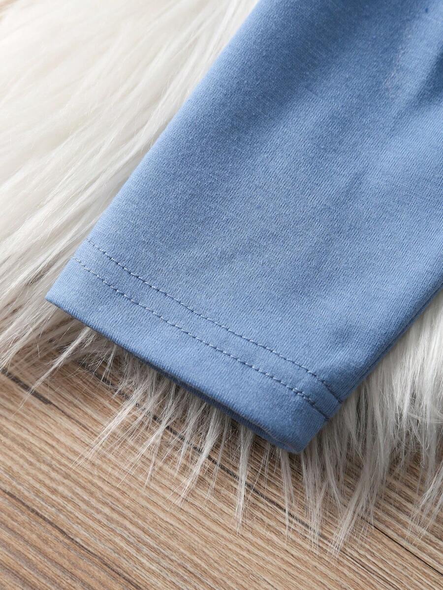 SHEIN بيجامة أولاد طقم ملابس علوية بأكمام طويلة وبنطلون بنقش دب