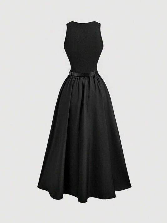 SHEIN MOD فستان اسود صيفي بلا أكمام