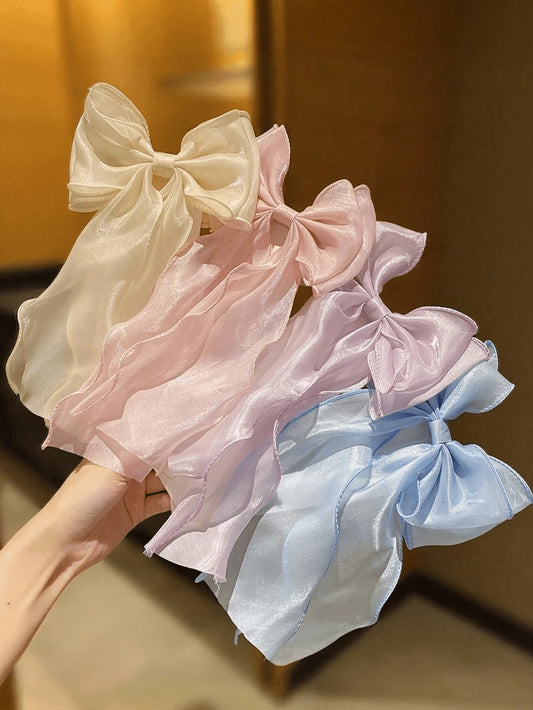 SHEIN فيونكات شعر شبكية ملونة بذيل مجعد