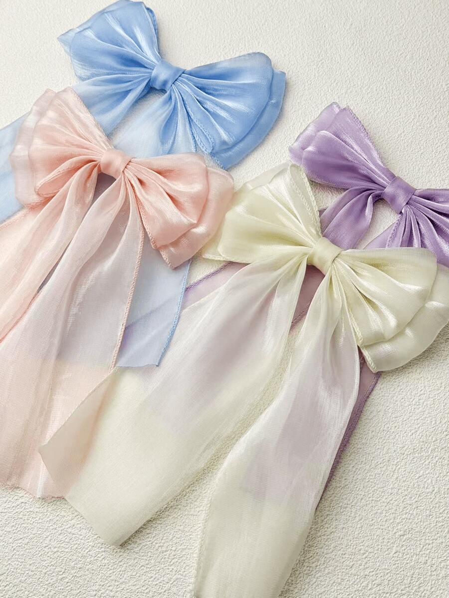 SHEIN فيونكات شعر شبكية ملونة بذيل مجعد