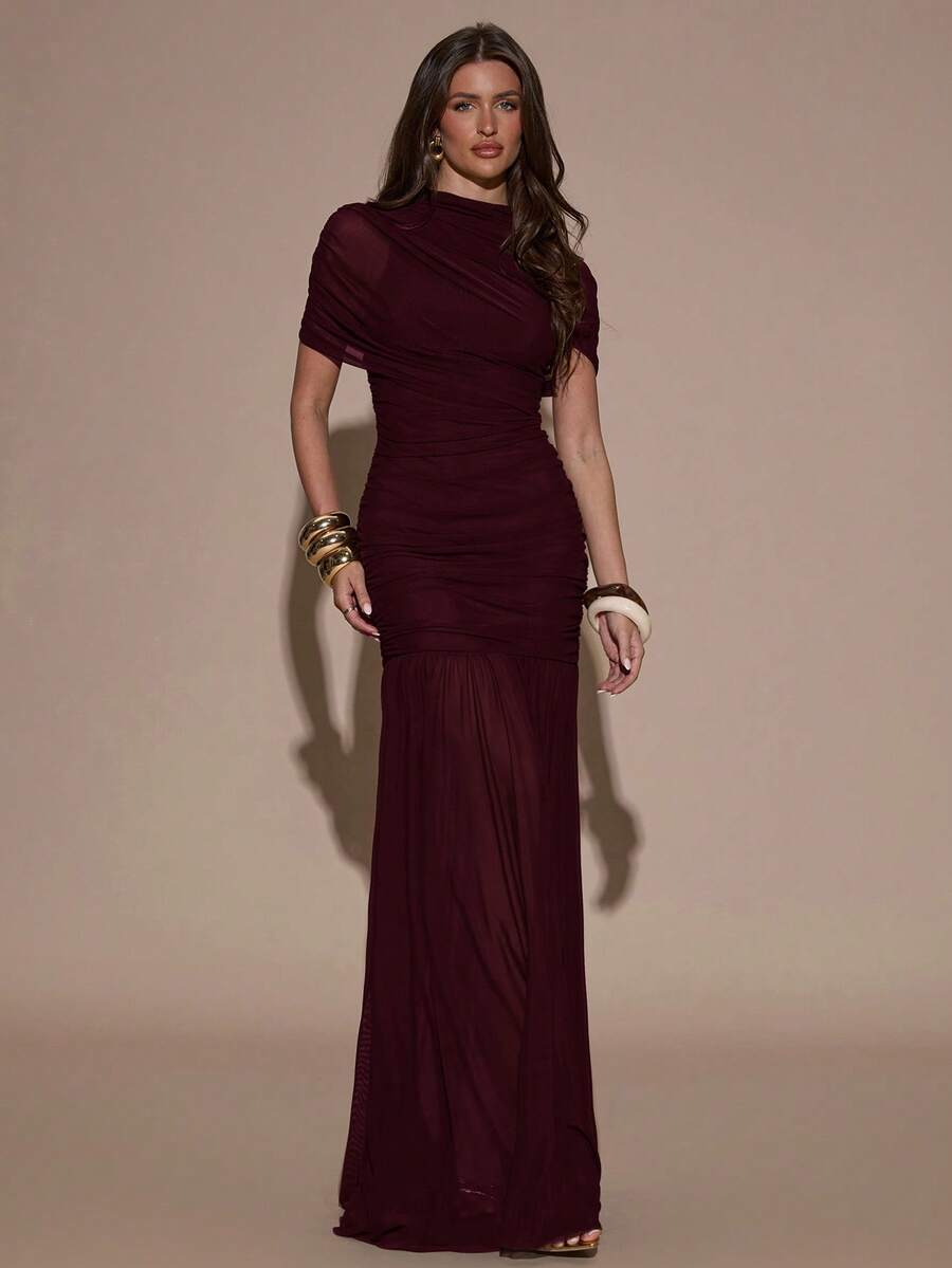 SHEIN BAE فستان ضيق بتصميم مطوي أنيق