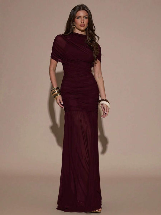 SHEIN BAE فستان ضيق بتصميم مطوي أنيق