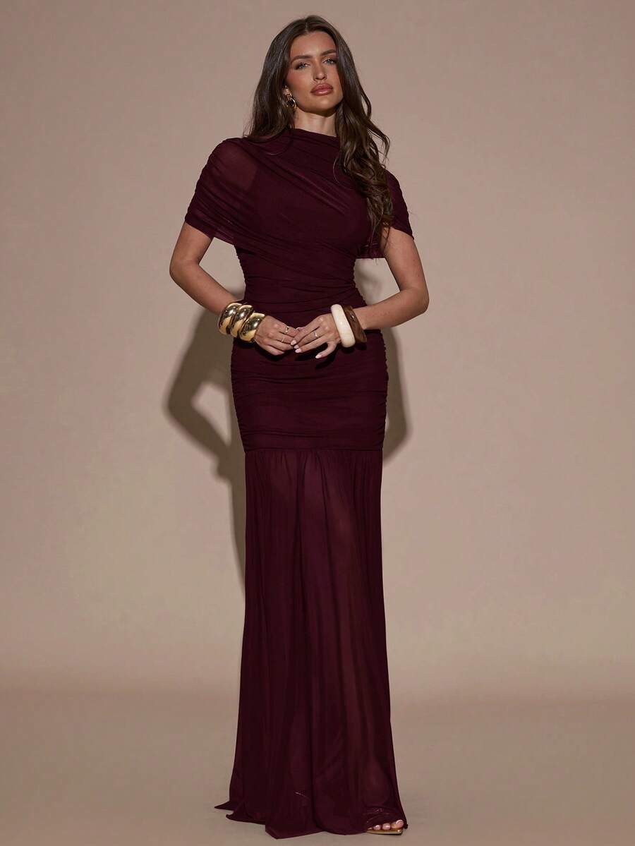 SHEIN BAE فستان ضيق بتصميم مطوي أنيق