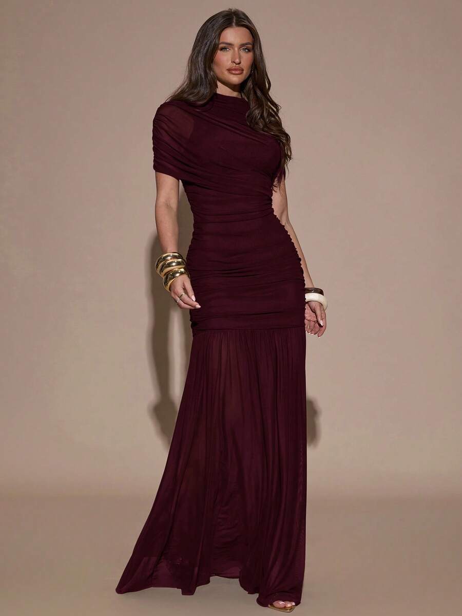SHEIN BAE فستان ضيق بتصميم مطوي أنيق