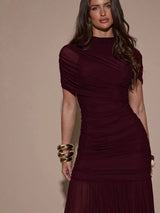 SHEIN BAE فستان ضيق بتصميم مطوي أنيق