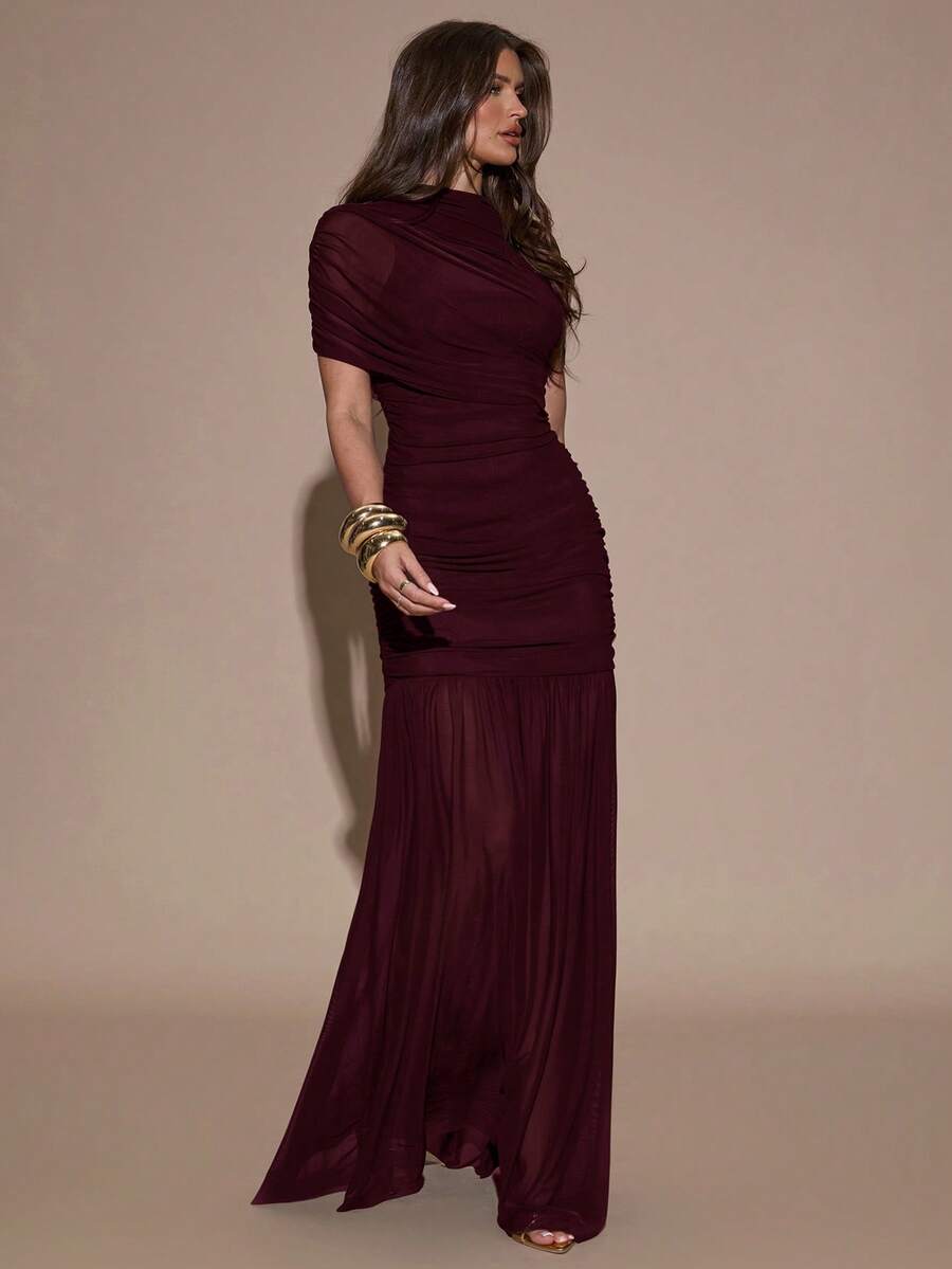 SHEIN BAE فستان ضيق بتصميم مطوي أنيق