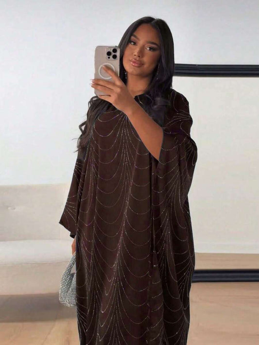 SHEIN كارديجان عباءة فضفاضة مزينة بالراين