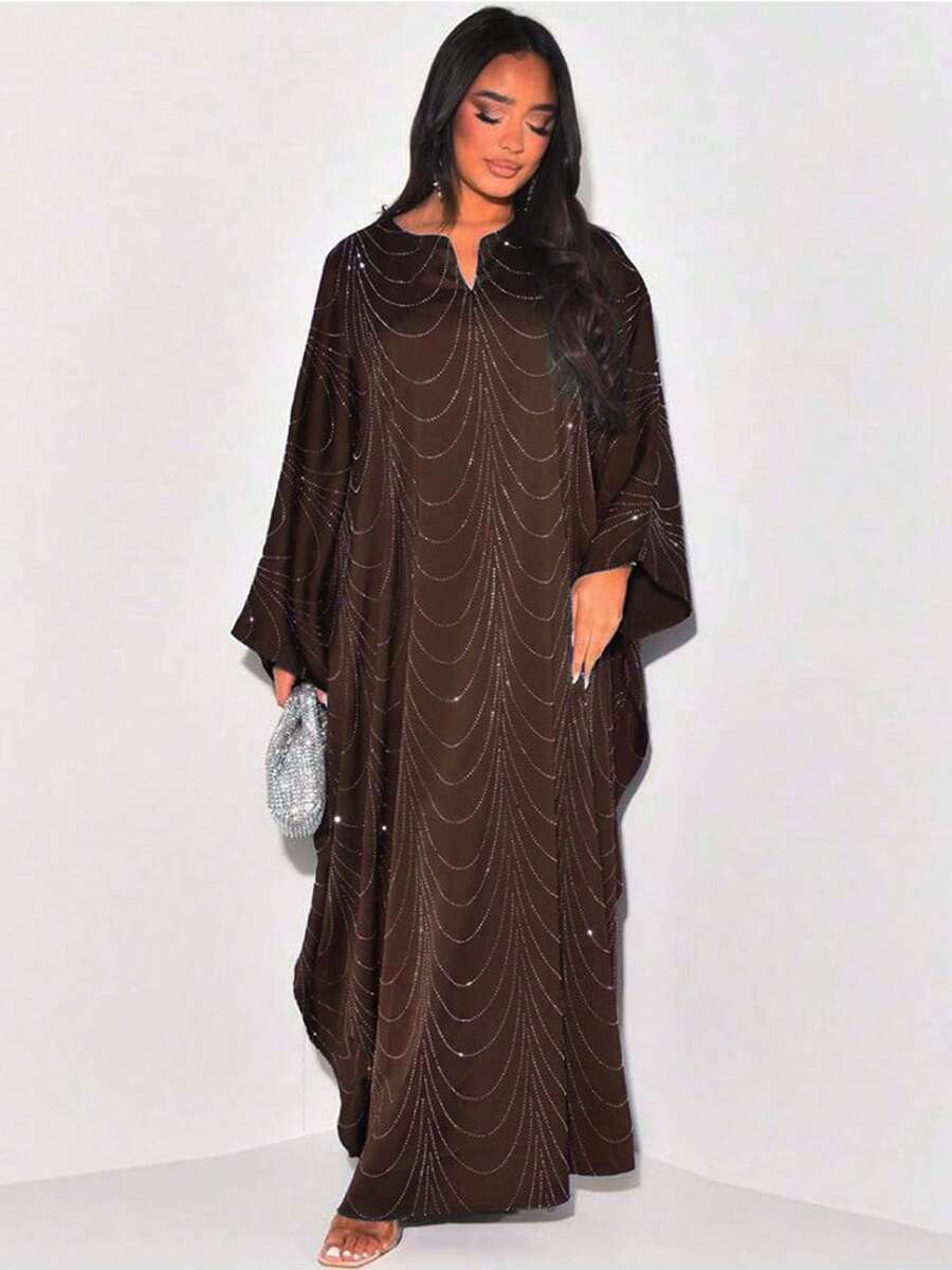 SHEIN كارديجان عباءة فضفاضة مزينة بالراين