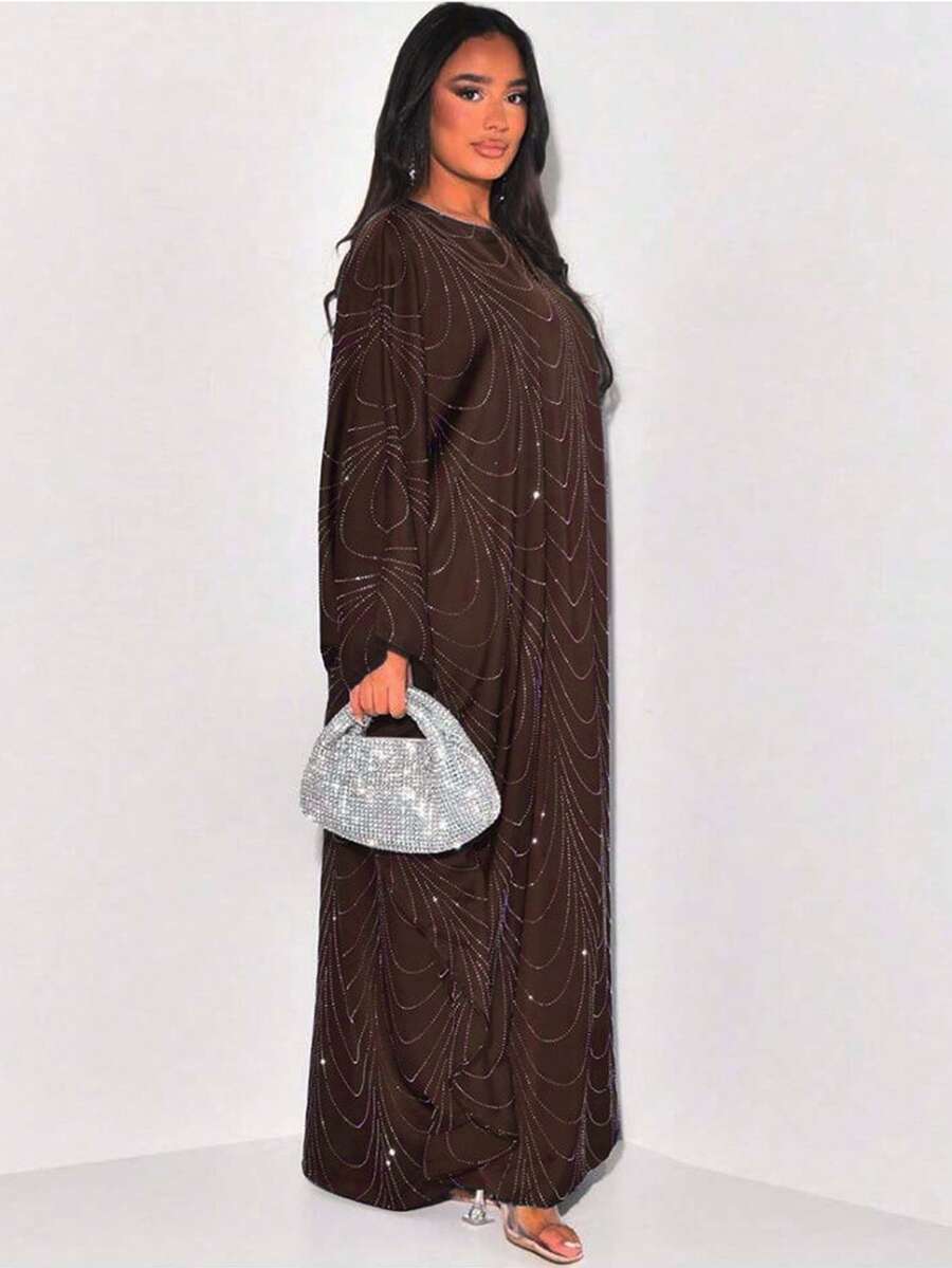 SHEIN كارديجان عباءة فضفاضة مزينة بالراين