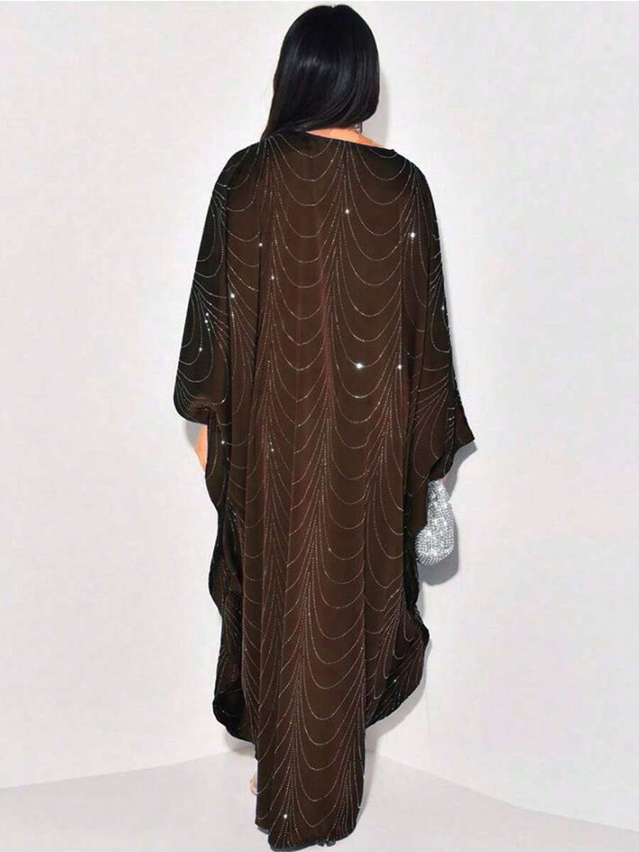 SHEIN كارديجان عباءة فضفاضة مزينة بالراين