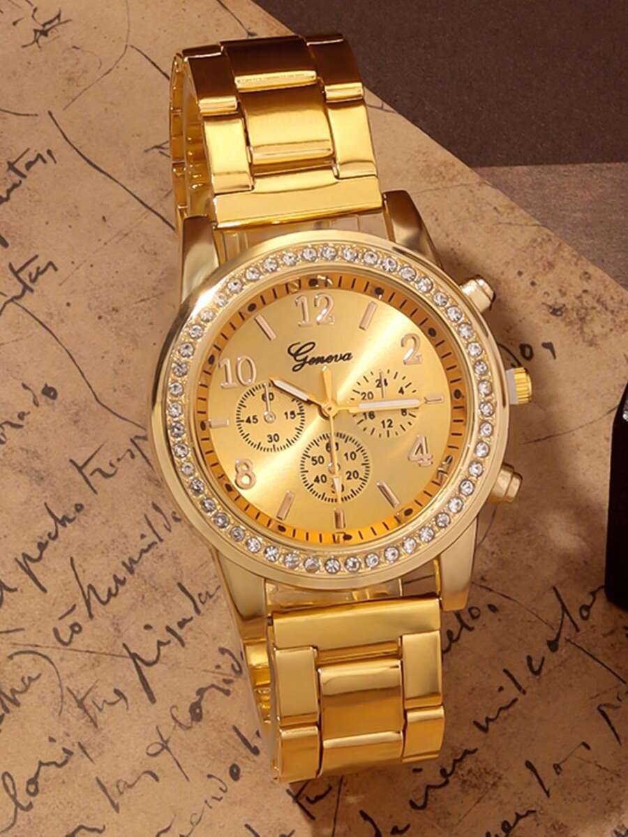 SHEIN طقم ساعات كوارتز فاخرة (لا تتضمن الصندوق)