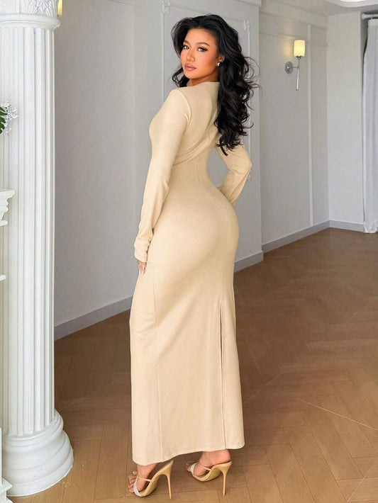 SHEIN Chiquease فستان حفلات مزين بتفاصيل معدنية أنيقة