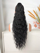 SHEIN باروكة شعر ذيل حصان مموج بلون أسود طبيعي