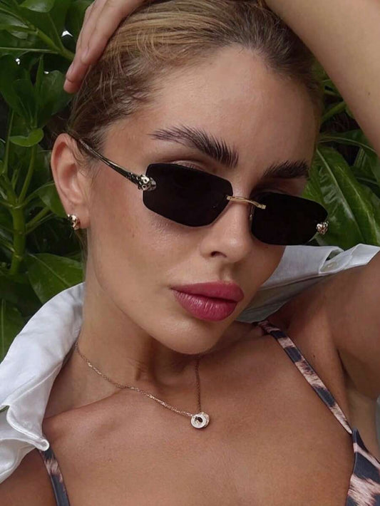 SHEIN نظارة نسائية بإطار صغير متعدد الأضلاع