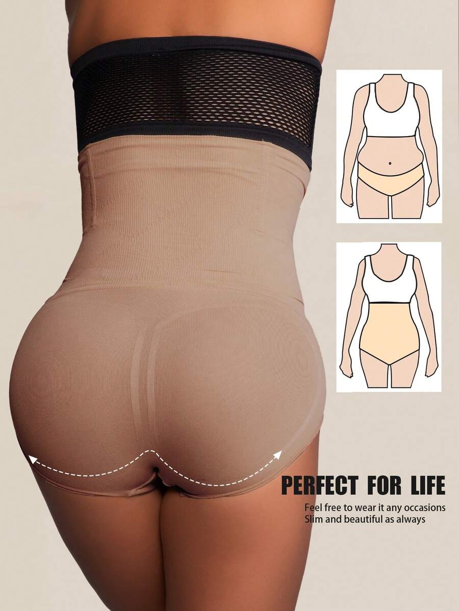 SHEIN شورت بخصر عالي بدون غرز مشد للبطن ورفع الأرداف