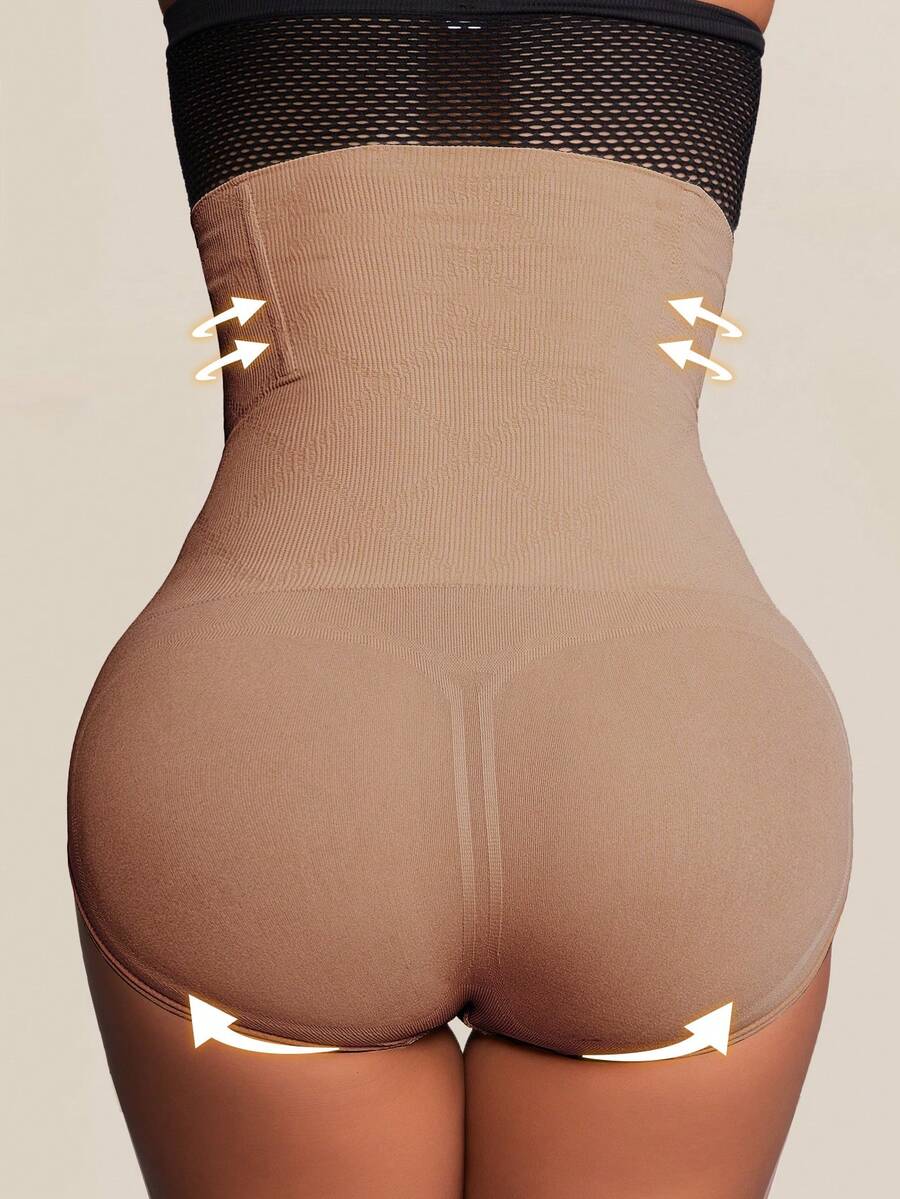 SHEIN شورت بخصر عالي بدون غرز مشد للبطن ورفع الأرداف