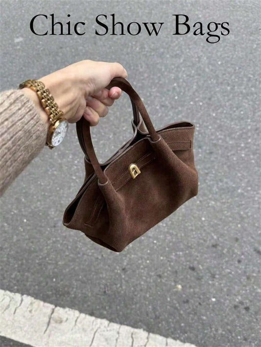 SHEIN حقيبة دلو من الجلد المدبوغ بتصميم راقي للنساء