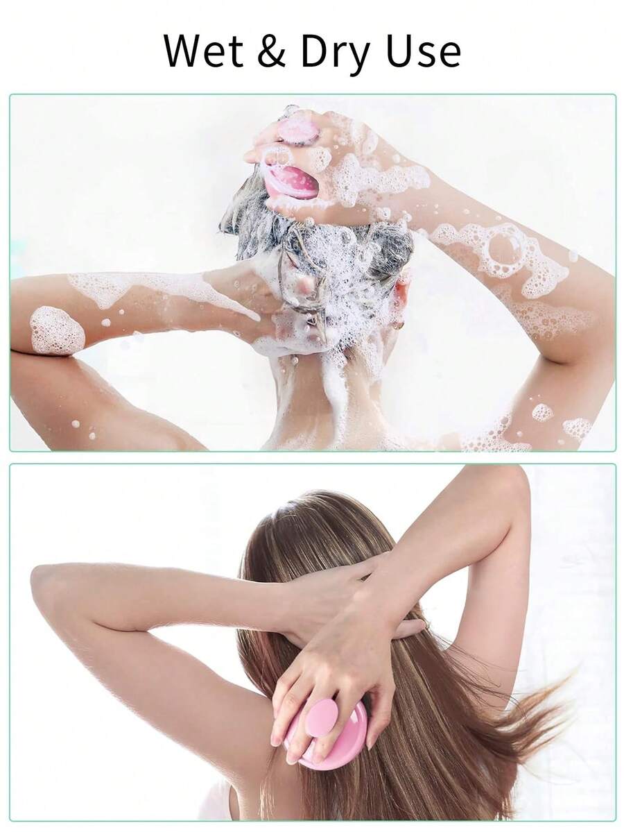 SHEIN فرشاة تدليك فروة الرأس من السيليكون لغسل وتنظيف الشعر