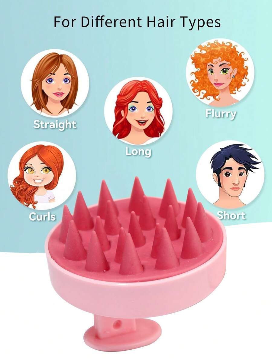 SHEIN فرشاة تدليك فروة الرأس من السيليكون لغسل وتنظيف الشعر