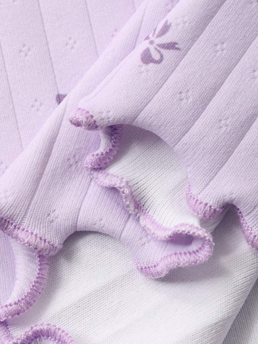 SHEIN DAZY طقم بيجامة نسائي مع ربطة عنق بطبعة زهور صغيرة