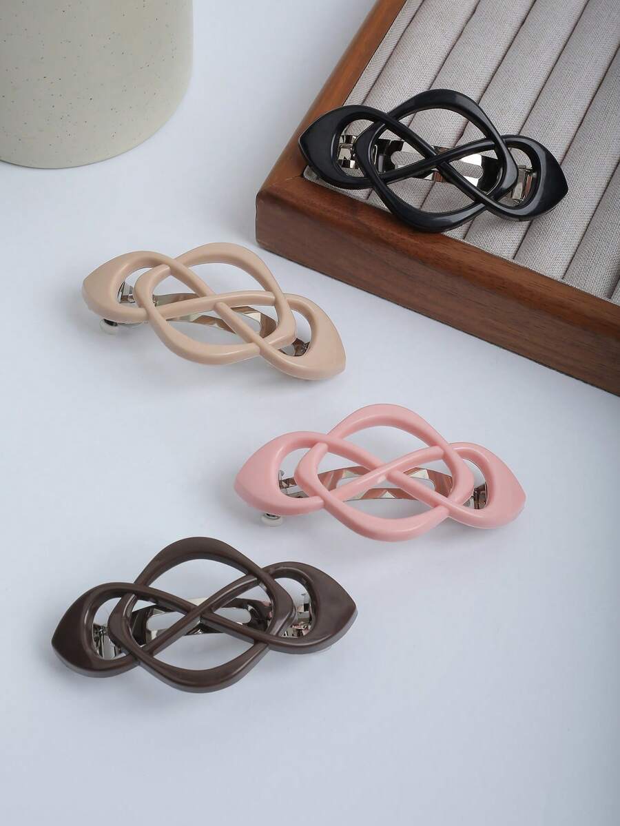 SHEIN مشابك شعر مطفية أحادية اللون بطراز رجعي