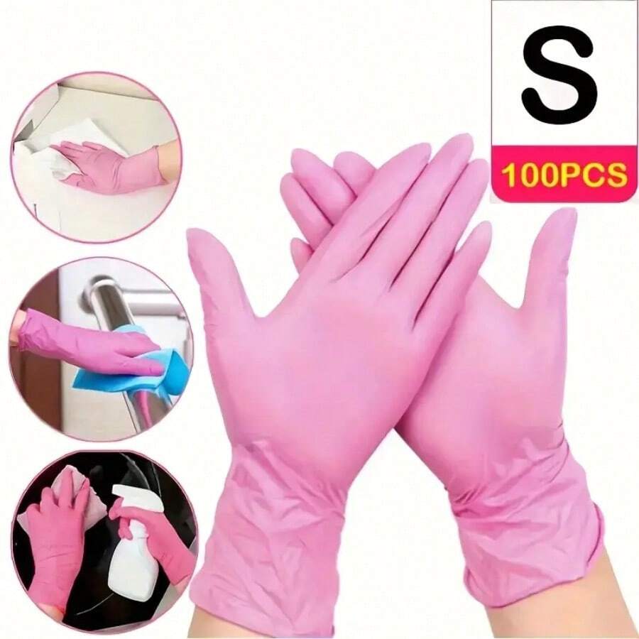 SHEIN قفازات نتريل خالية من البودرة واللاتكس للتنظيف