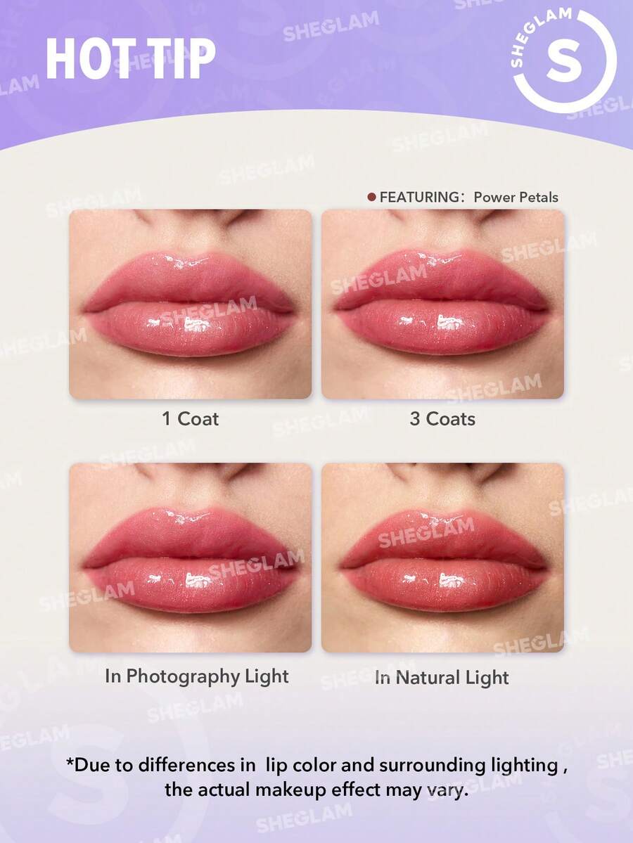 SHEGLAM Power Bouquet ملمع شفاه مرطب بخلاصة الفريزيا بلمعة طبيعية