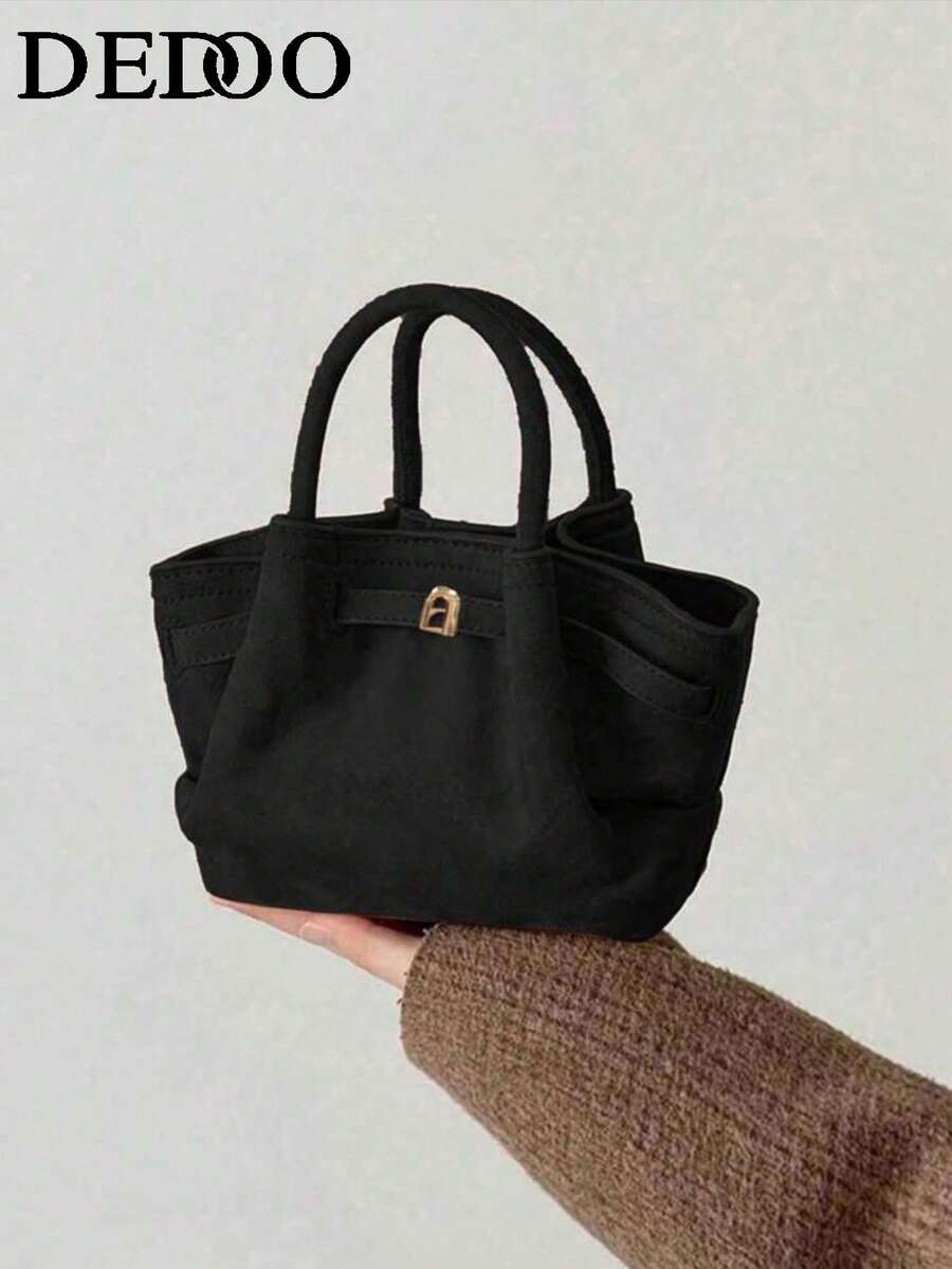 SHEIN Dedoo حقيبة دلو من الجلد المدبوغ بتصميم أوروبي راقي