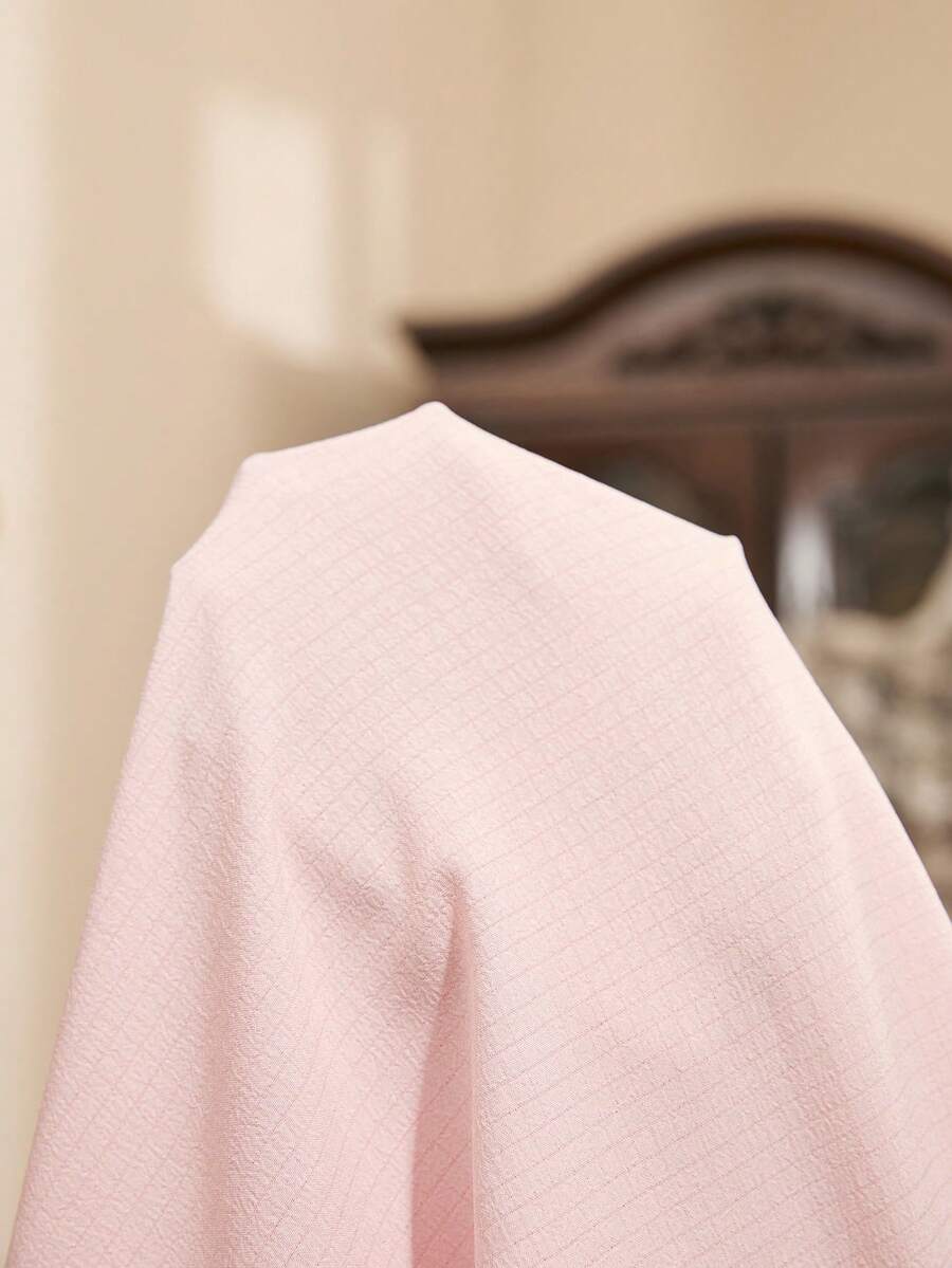 SHEIN Côtesoire طقم بيجامة وردية بفتحة أمامية وتصميم بطيات أنيق