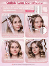 SHEGLAM HAIR مكواة تجعيد الشعر الأوتوماتيكية مع 3 درجات حرارة تجعيد سريع