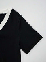 SHEIN Franclia فستان كاجوال مخطط بخطوط رأسية وأزرار أمامية بذيل مشقوق
