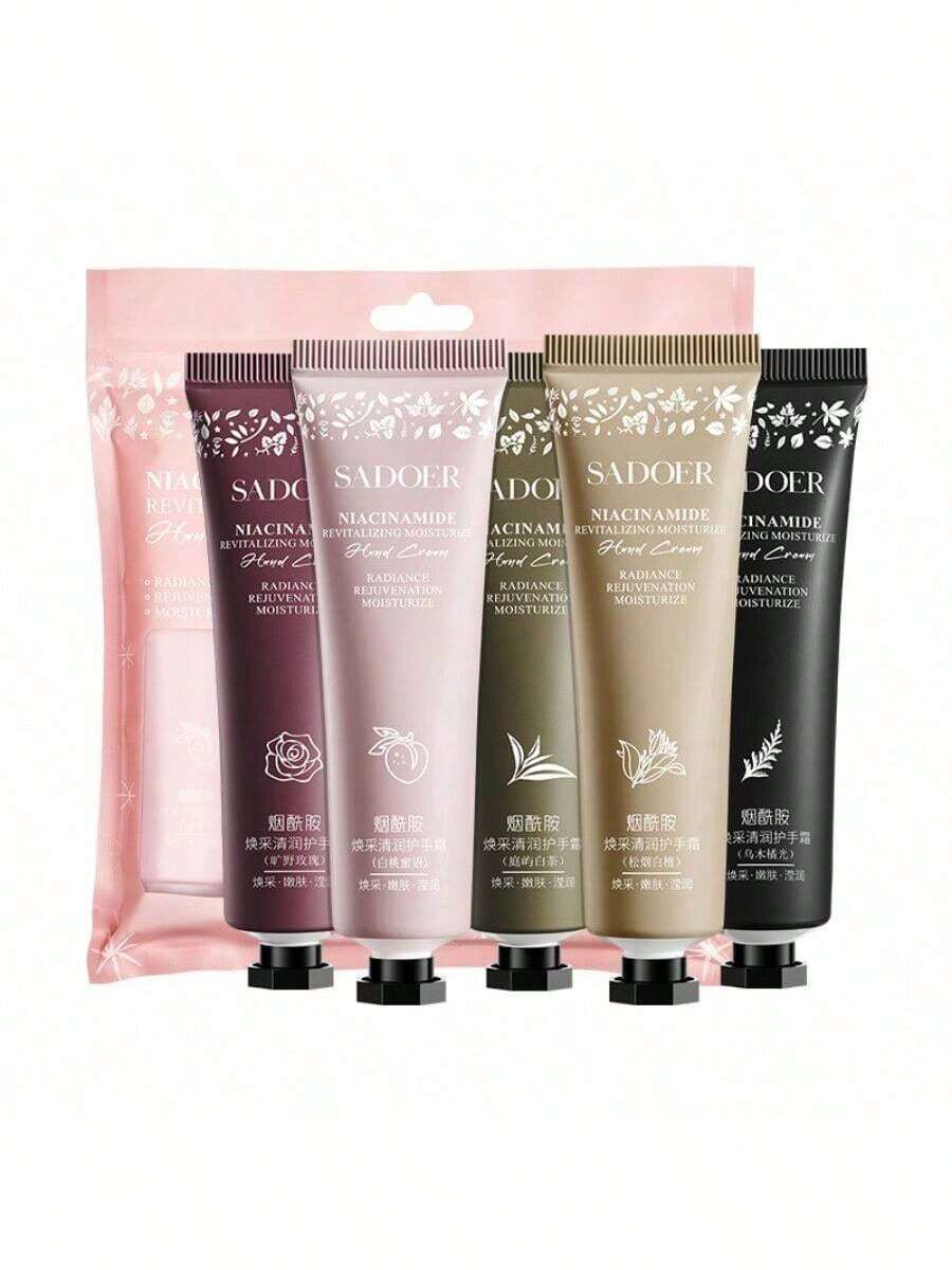 SHEIN طقم كريم يد عطري 5 قطع مرطب بحمض الهيالورونيك والسكوالان