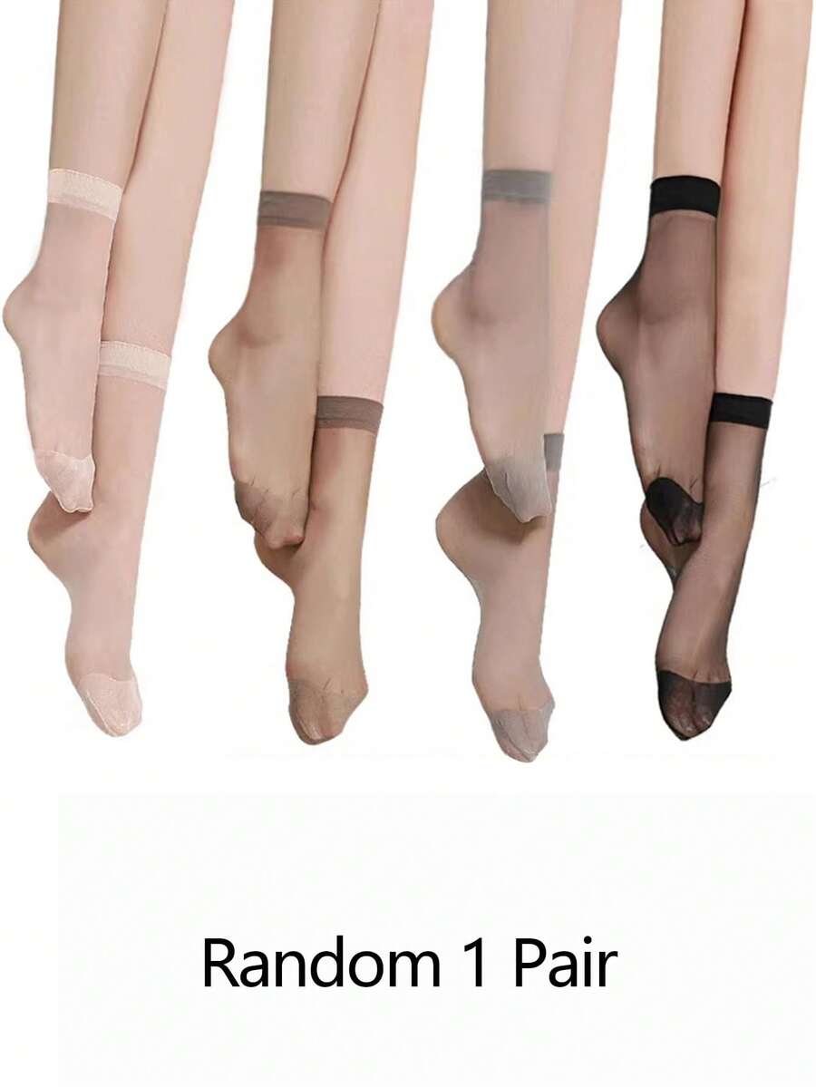 SHEIN جوارب نسائية متوسطة الطول بألوان موحدة