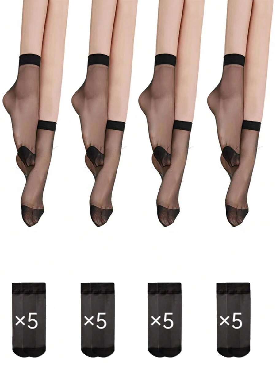 SHEIN جوارب نسائية متوسطة الطول بألوان موحدة