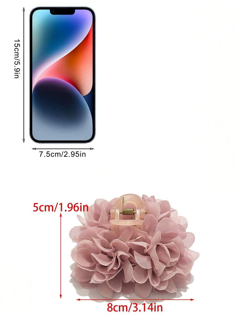 SHEIN مشبك شعر فرنسي رجعي بطبعة زهرية