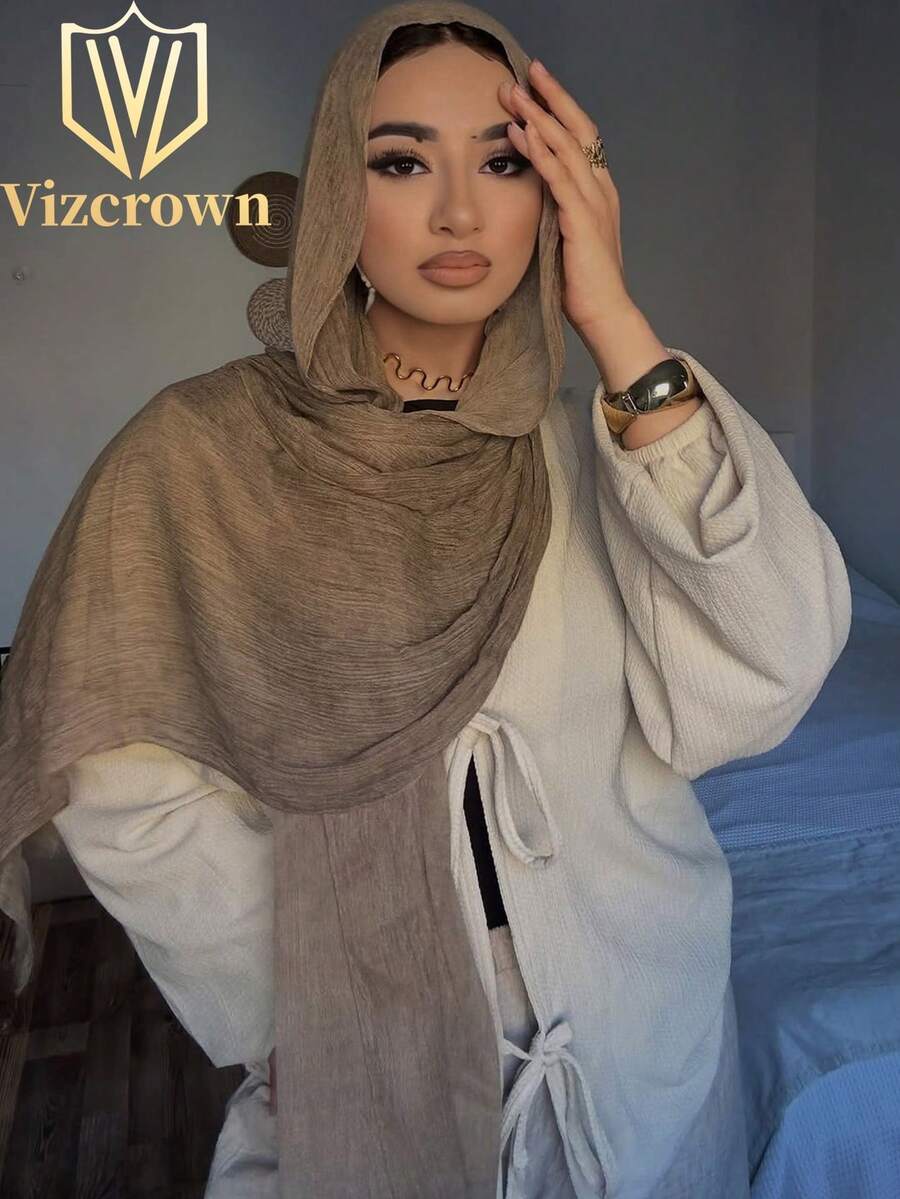 SHEIN حجاب نسائي طويل من قماش ناعم وقابل للتنفس بلون جملي