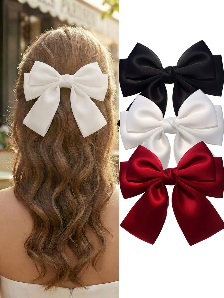 SHEIN فيونكات شعر كبيرة من الساتان