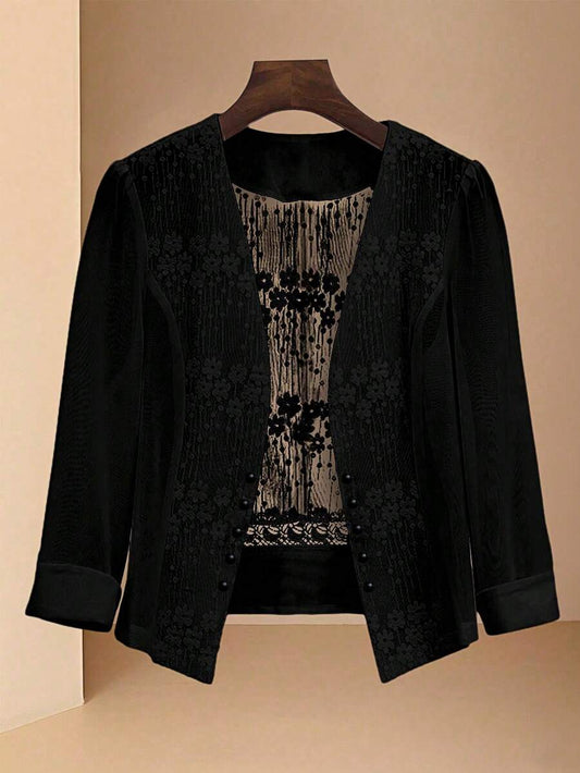 SHEIN GlowEve جاكيت نسائي خفيف بنقشة زهور