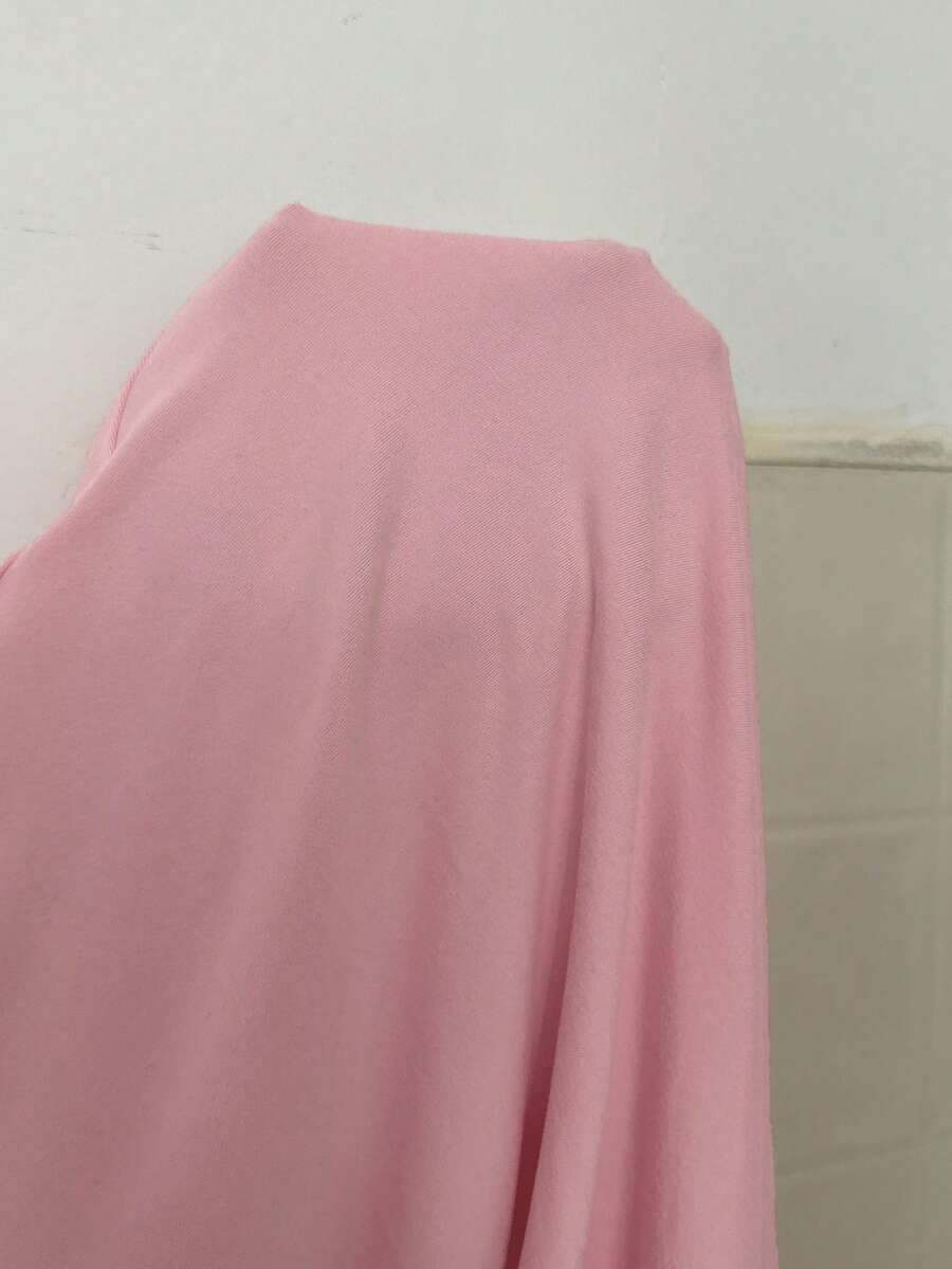 SHEIN Snug Reverie قميص نوم بأكمام قصيرة مزين بالدانتيل والفيونكة