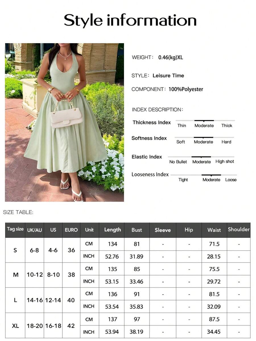 SHEIN UNADOLL فستان كاجوال برقبة هالتر بظهر مفتوح