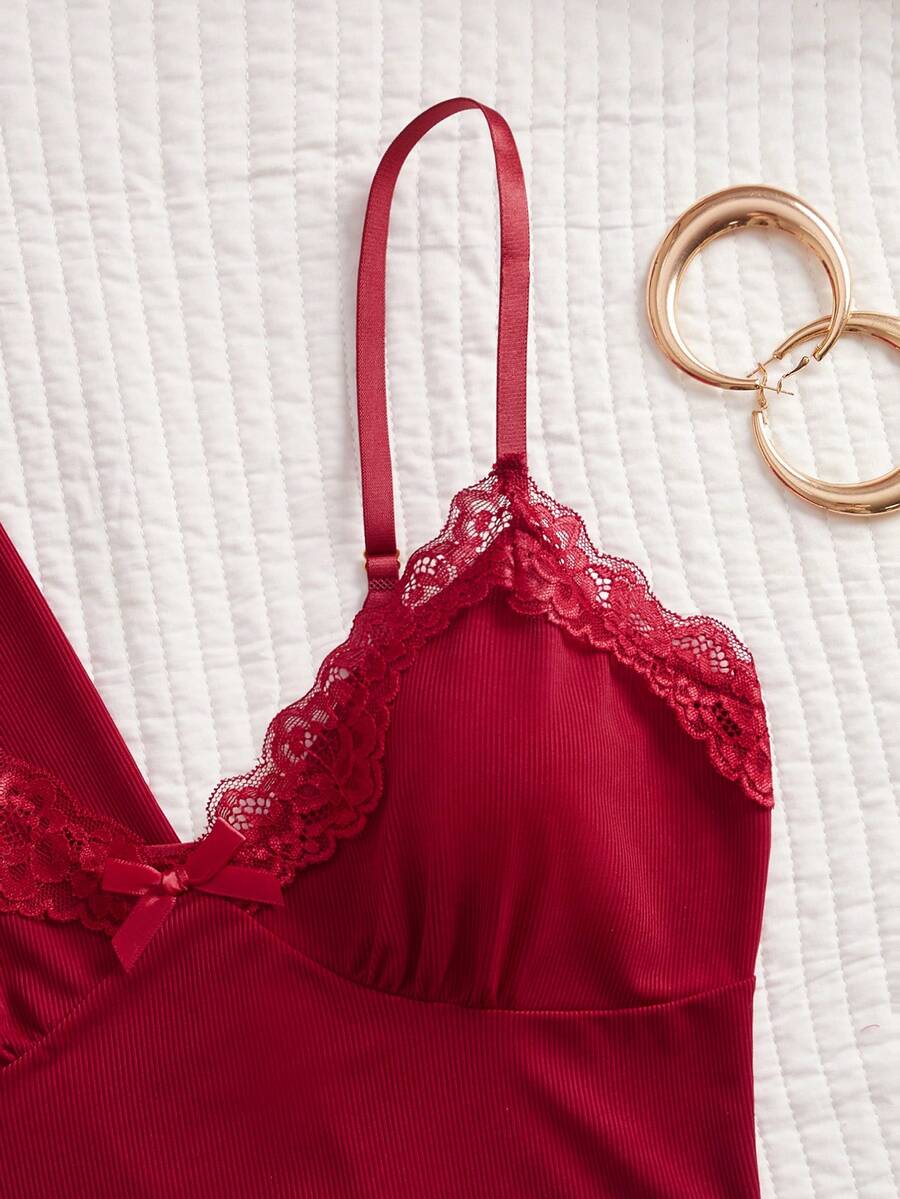 SHEIN طقم لانجري 3 قطع من قميص كامي وشورت وروب بحزام