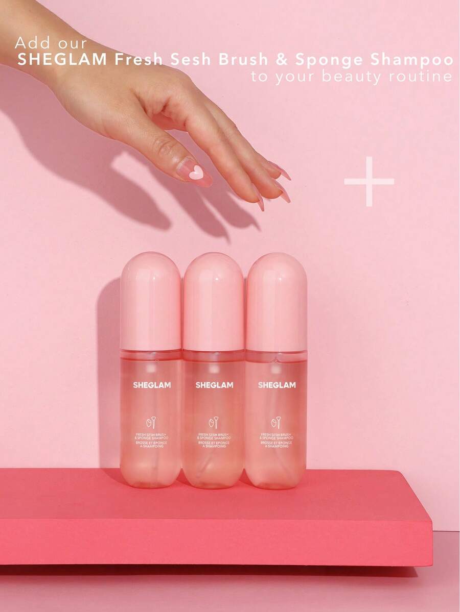 SHEGLAM Fresh Sesh منظف فرش مكياج وردي وإسفنجة