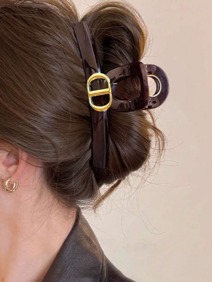 SHEIN مشبك شعر بني أنيق