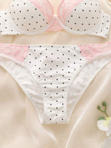 SHEIN DelicateAllure طقم لانجري 2 قطعة من الدانتيل بسلك داعم وتصميم جذاب