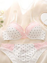 SHEIN DelicateAllure طقم لانجري 2 قطعة من الدانتيل بسلك داعم وتصميم جذاب