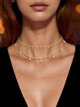 SHEIN طقم قلادتين ذهبي بتصميم بسيط